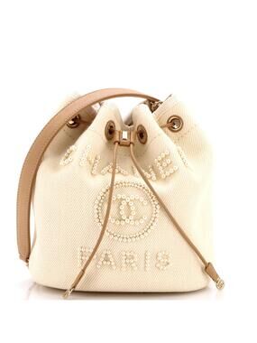 Chanel Deauville Drawstring Bucket Bag #321046C36B